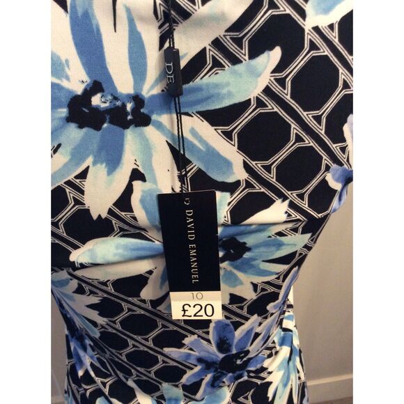 New NWT Sleeveless Floral Dress Size 10 David Emanuel - Picture 4 of 4